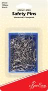 Open Plated Safety Pins, 100 pcs, Size 0